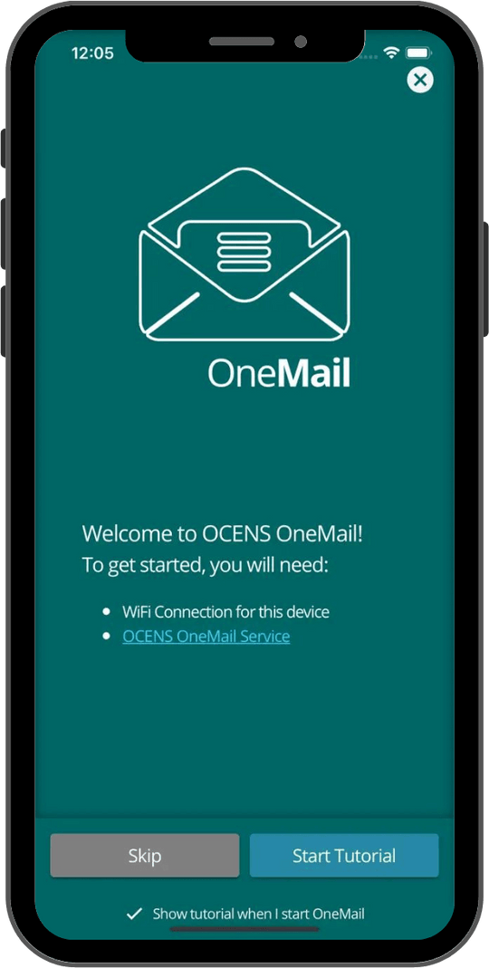 OneMail app on iPhone