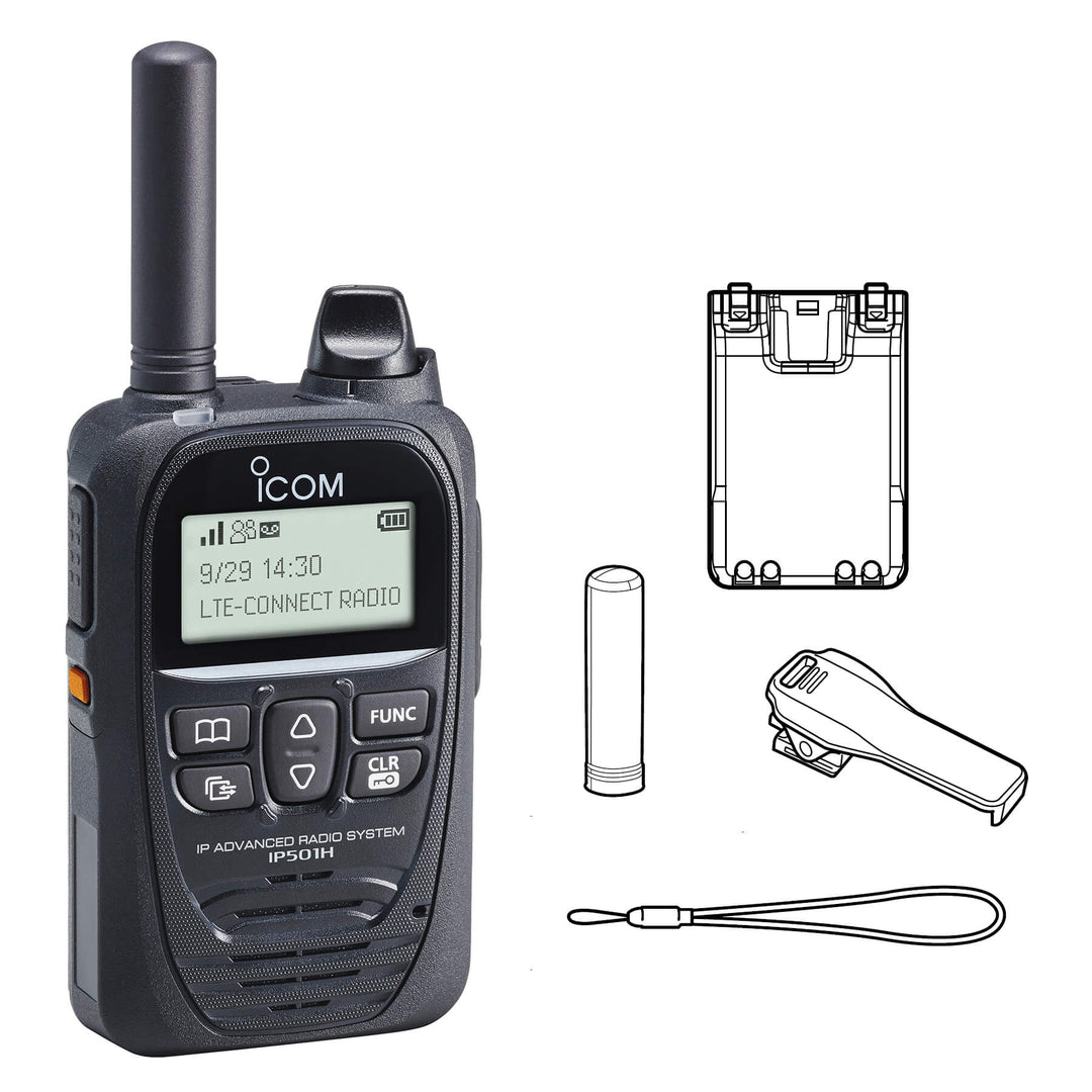 Icom IP501H Portable LTE PPT Radio What's in the Box